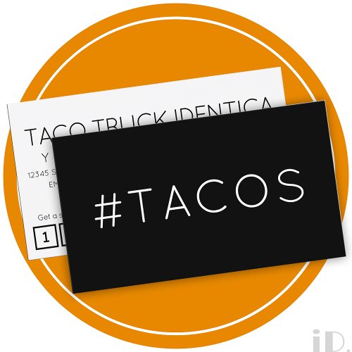 TACOS hashtag loyalty punch card