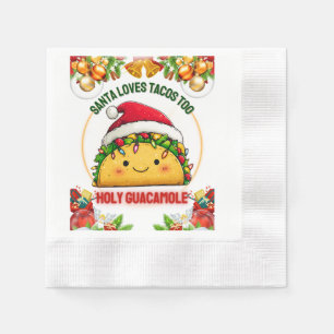 Tacos Mexican Food Christmas Hat Xmas Napkins