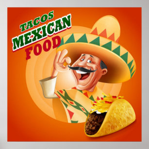 Tacos Mexican Food Poster