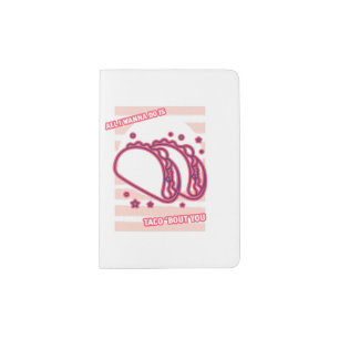 Tacos Mexican food pun Passport Holder