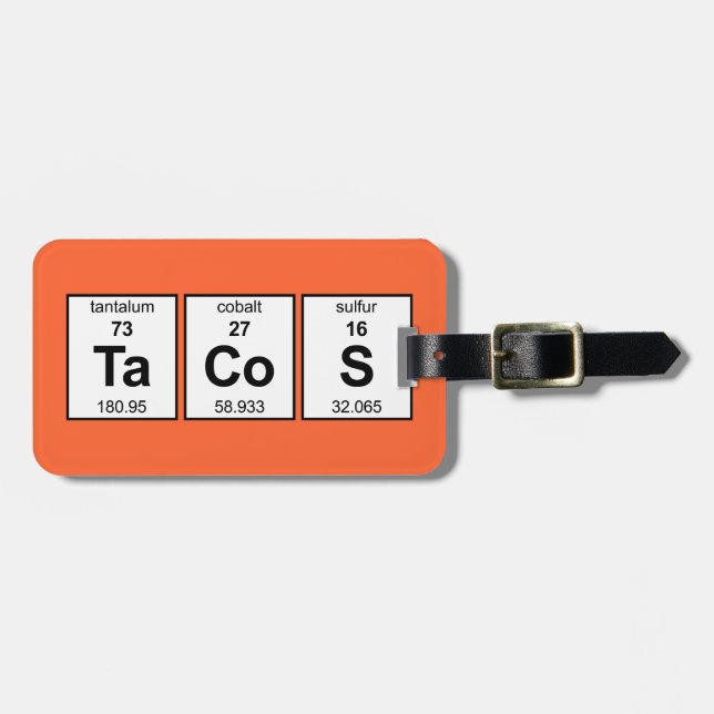 TaCoS Periodic Table Luggage Tag (Front Horizontal)
