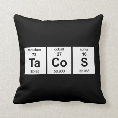 TaCoS Periodic Table Throw Pillow