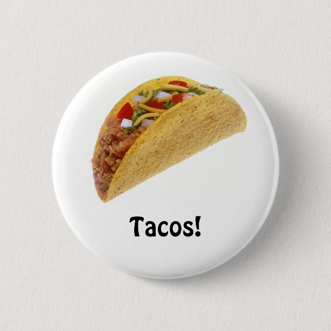 Tacos! Pinback Button (Front)