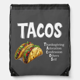 TACOS Prayer Drawstring Backpack