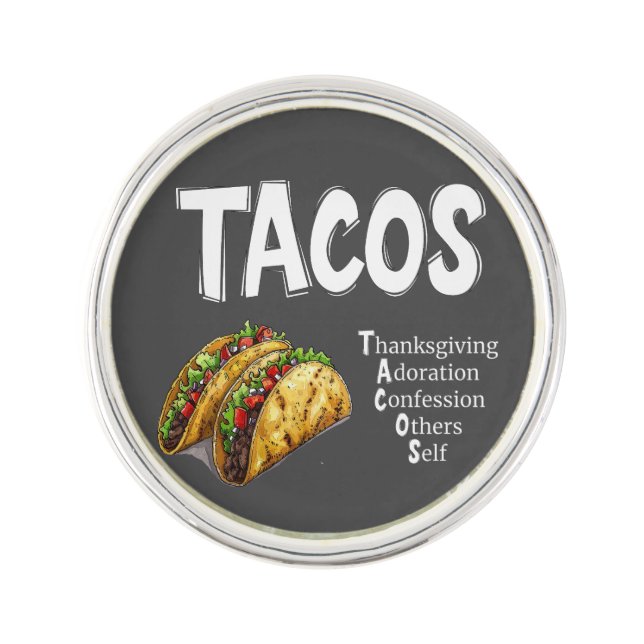 TACOS Prayer Lapel Pin (Front)