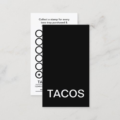 tacos punch card