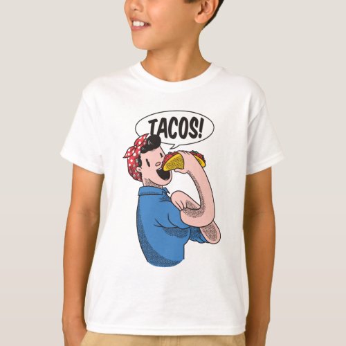 Tacos Riveter Girl Funny Cinco De Mayo Costume T_Shirt