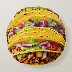 Tacos Round Pillow