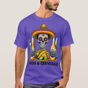 Tacos s Funny Mexican Sugar Skull T-Shirt