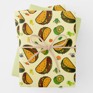 Tacos Seamless Pattern Wrapping Paper Sheets
