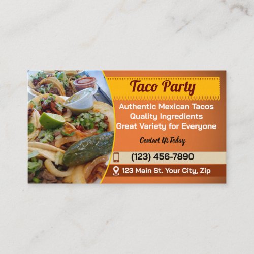 Tacos Service Business Cards