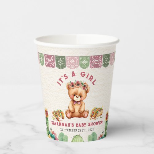 Tacos  Teddy Bears Baby Shower Fiesta Paper Cups