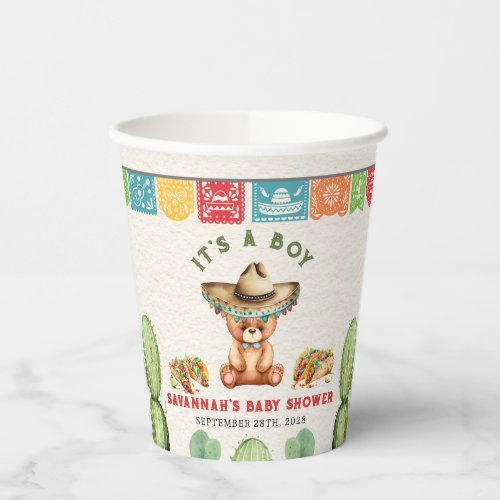 Tacos  Teddy Bears Boy Baby Shower Fiesta Paper Cups
