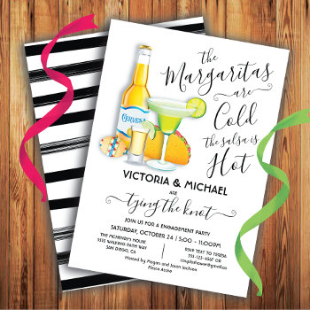 Tacos Tequila & Beer Engagement Party Fiesta Invitation by McBooboo at Zazzle