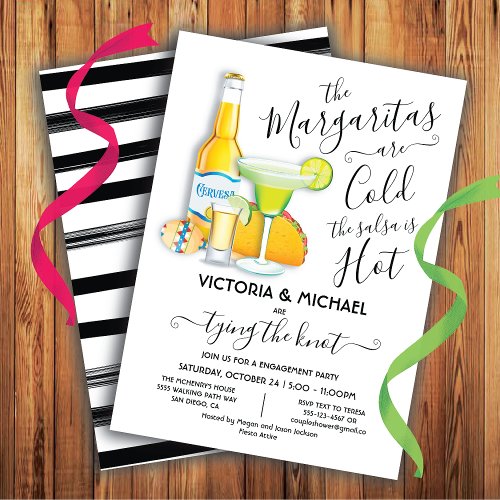 Tacos Tequila  Beer Engagement Party Fiesta Invitation