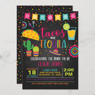 Tacos & Tequila Bridal Shower Invitation - Blk