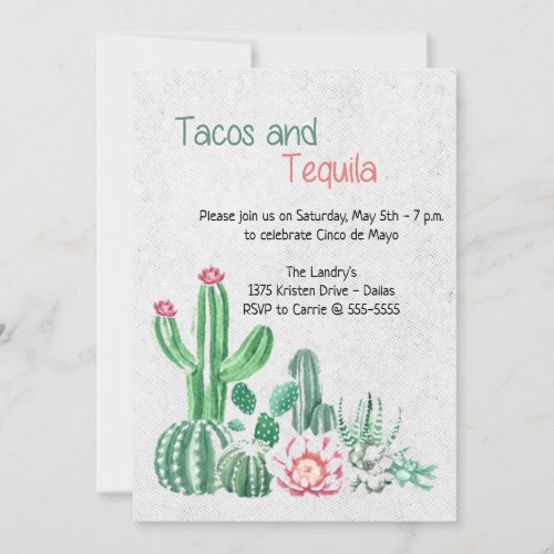 Tacos  Tequila Cinco de Mayo Party Invitation