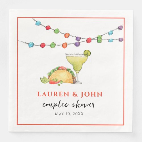 Tacos  Tequila Fiesta  Couples shower  Paper Dinner Napkins