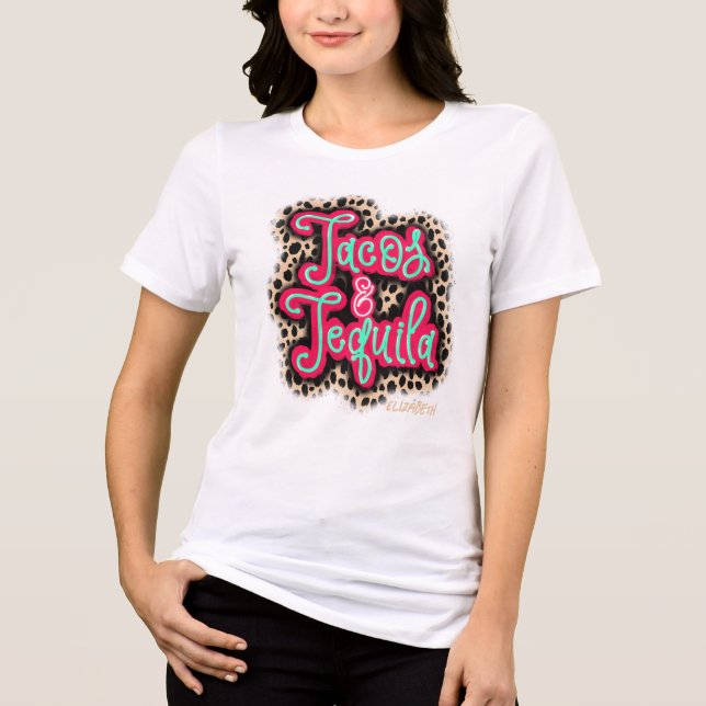 Tacos & Tequila Fun Fiesta Party Tri-Blend Shirt (Front)
