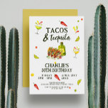 Tacos & Tequila Fun Summer Tropical Birthday Party Invitation<br><div class="desc">Tacos & Tequila Fun Summer Tropical Birthday Party Invitation</div>