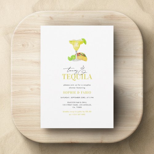 Tacos  Tequila Mexican Fiesta Couples Shower Invitation