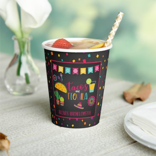 Tacos  Tequila Paper Cup _ Blk