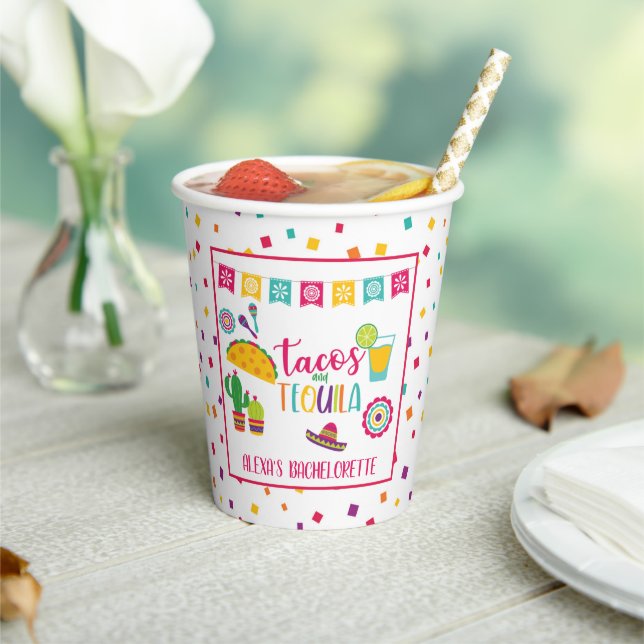 Tacos & Tequila Paper Cup - Wh (Insitu)