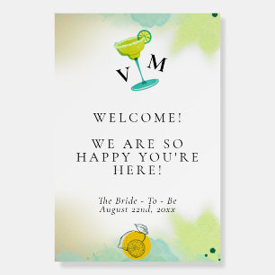 Tacos & Tequila Watercolor Bride To Be Welcome Foam Board