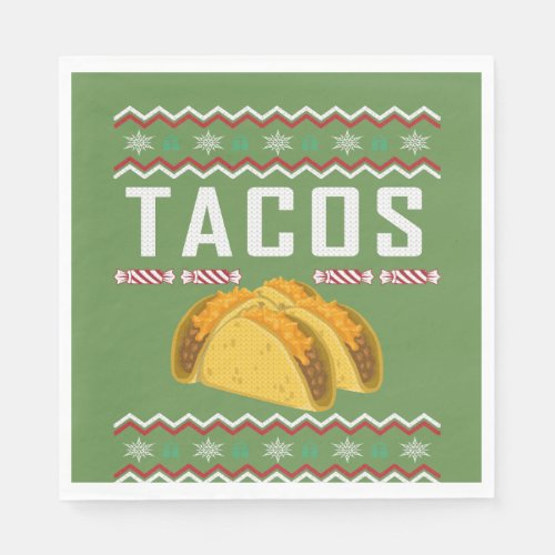 Tacos Ugly Christmas Sweater Paper Napkins