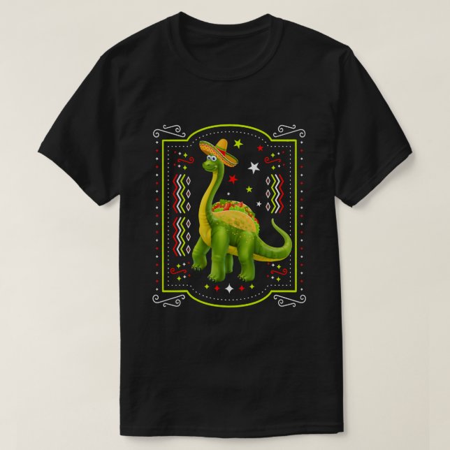 Tacosaurus Cinco De Mayo Shirt Funny Taco Dinosaur (Design Front)