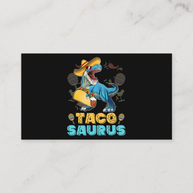 Tacosaurus Shirt Kid Taco Cinco de Mayo Kid Dinosa Business Card (Front)