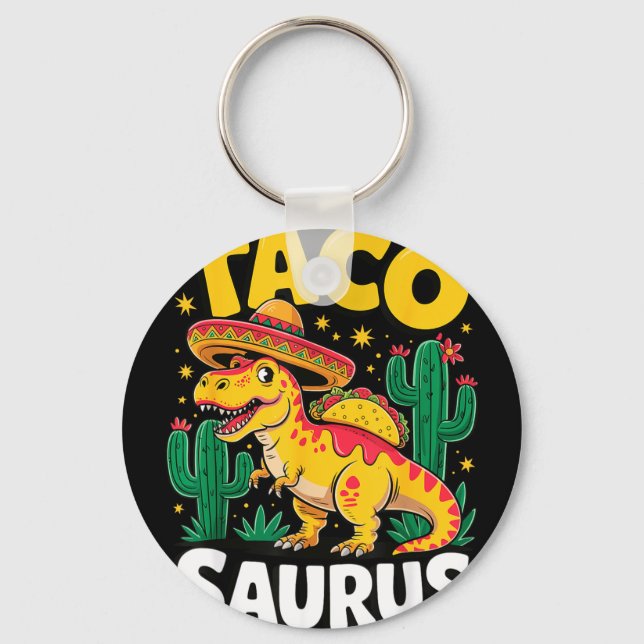 Tacosaurus t-rex taco dinosaur  keychain (Front)
