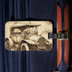 Tacot Faux Vintage illustration LugTag Luggage Tag