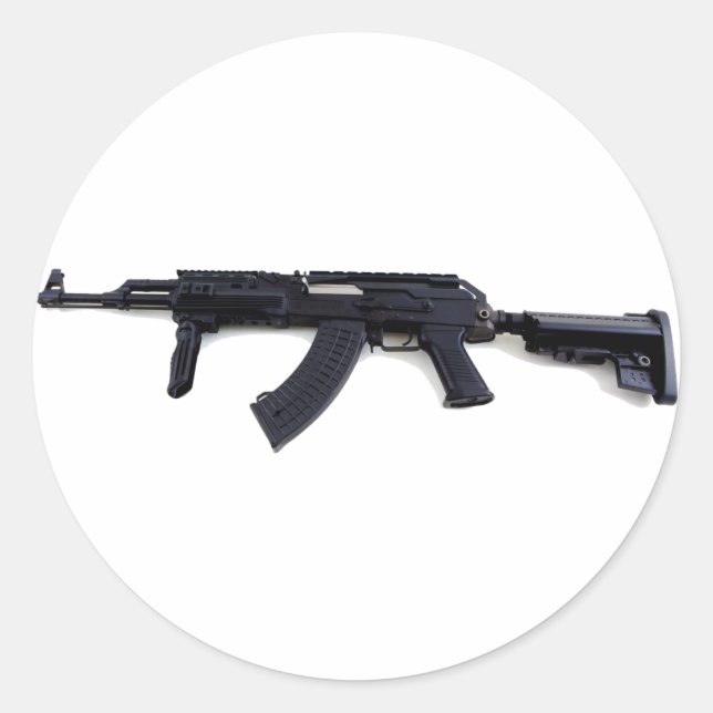 Tactical AK47 Assault Rifle Left Profile Sticker (Front)