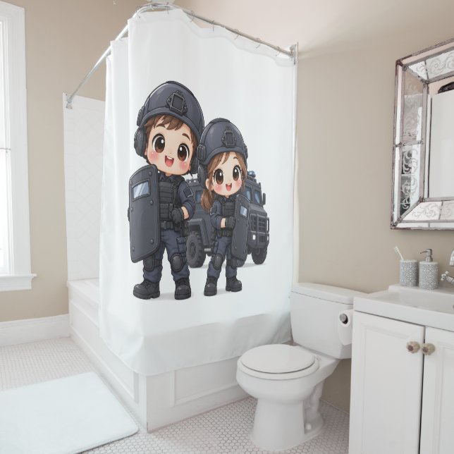 Tactical Duo Shower Curtain (In Situ)