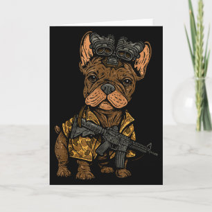 Tactical Frenchie Funny Dog Bulldog With Nvg Meme Card