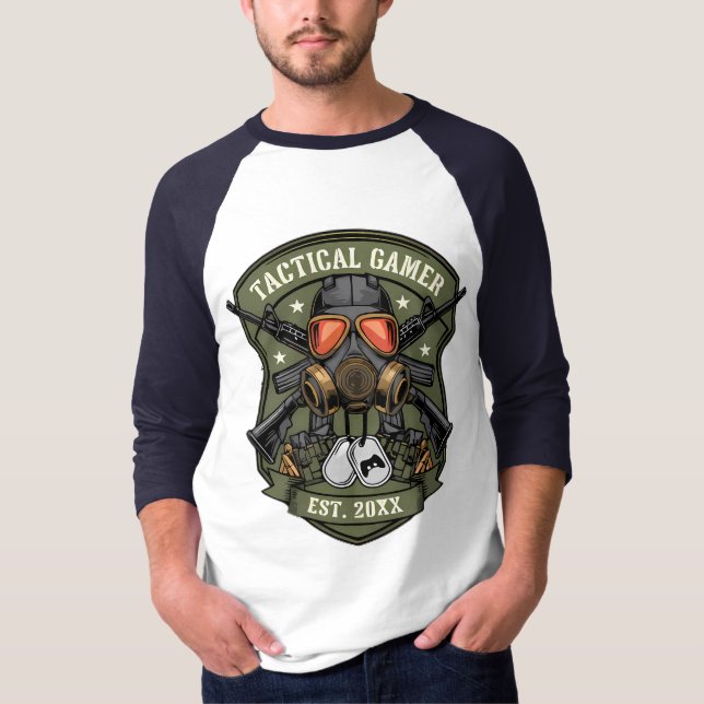 Tactical Gamer Military Badge Emblem T-Shirt (Front)