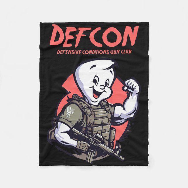 Tactical Ghost Cute Ghost Halloween Spooky Season  Fleece Blanket (Front)