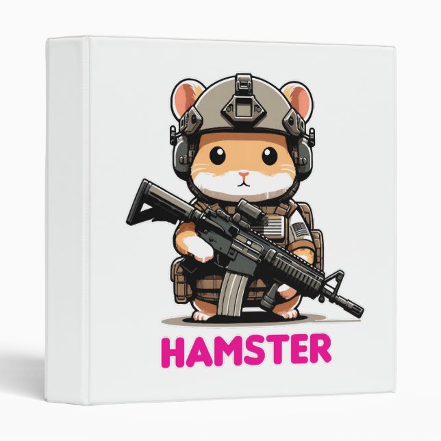 Tactical Hamster 3 Ring Binder (Front/Spine)