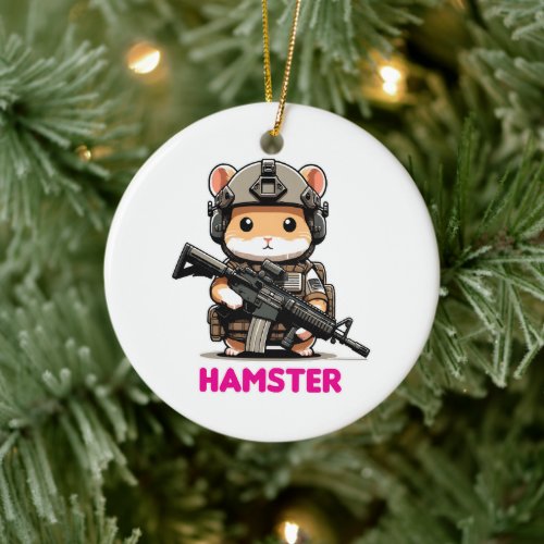 Tactical Hamster Ceramic Ornament