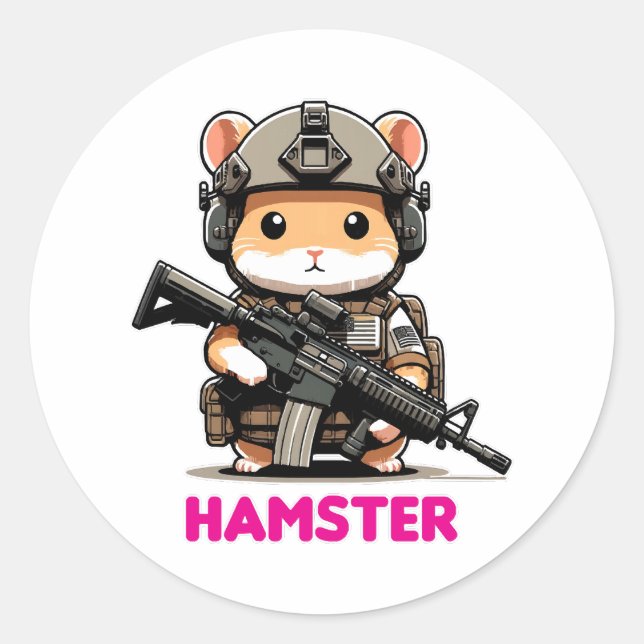 Tactical Hamster Classic Round Sticker (Front)
