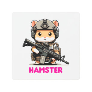 Tactical Hamster Metal Print