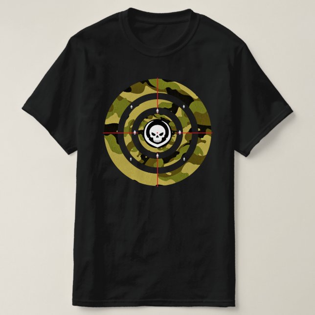Tactical Skull Target Camouflage Precision Strike  T-Shirt (Design Front)