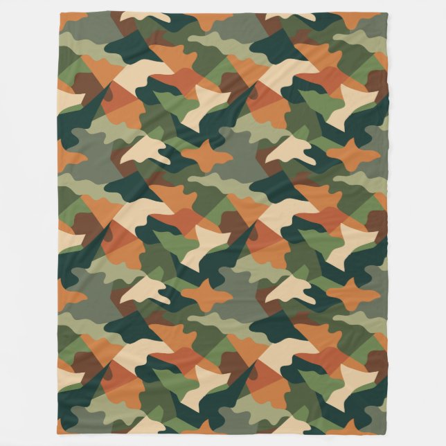 Tactical Trench camouflage Fleece Blanket (Front)