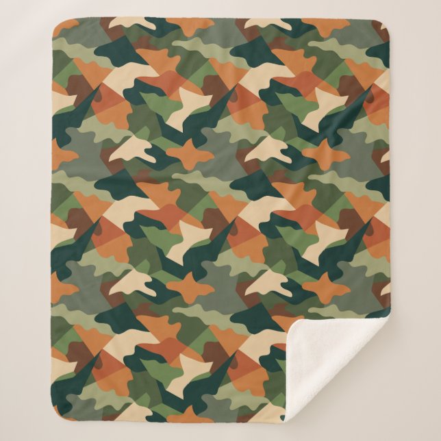 Tactical Trench camouflage Sherpa Blanket (Front)