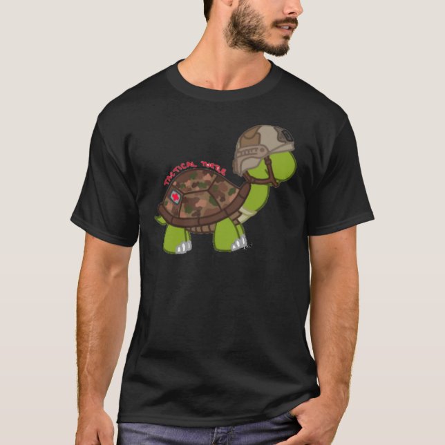 Tactical Turtle Sticker T-Shirt (Front)