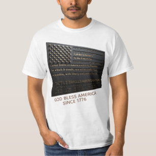 Tactile American Flag with Pledge of Allegiance T-Shirt