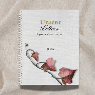 Tactile Linen-Look Textured 'Unsent Letters' Notebook