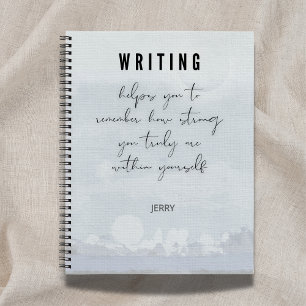 Tactile Natural Fiber Linen-Look Icy Blue Notebook