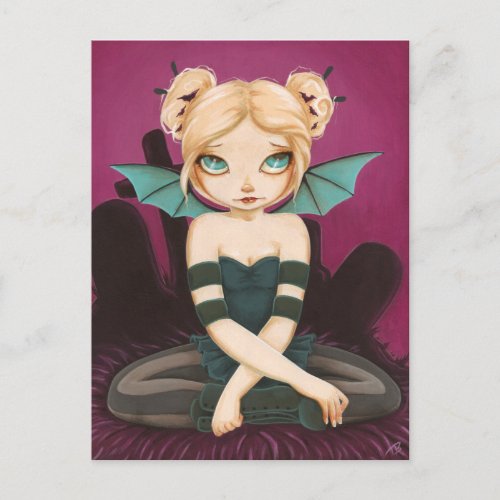 Tad Batty - bat fairy postcard